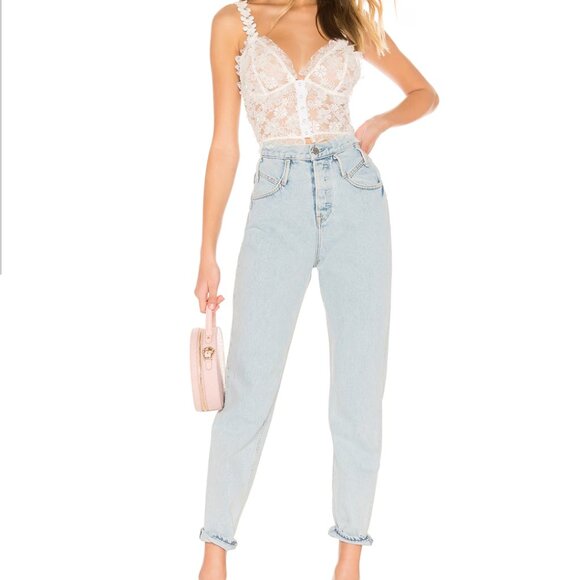 For Love & Lemons Floral Lace Rosette Cami Tank Top White Size Large - Picture 6 of 12